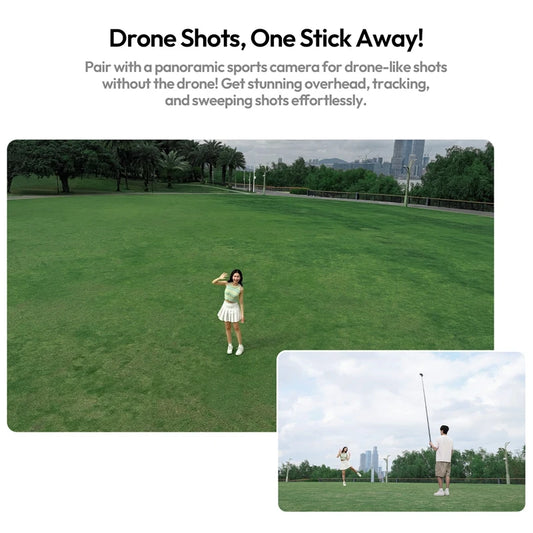 Ulanzi VL02 | Palo Selfie Trípode Extensible 2.7M e Invisible para Smartphones, GoPro e Insta360