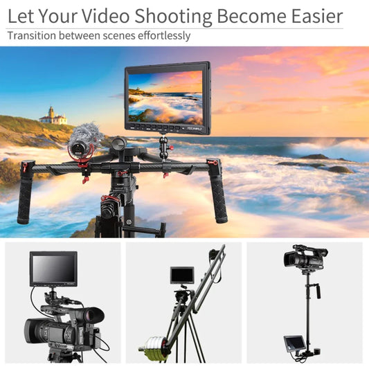 Feelworld FW759 7 Inch IPS 1280x800 Camera Field DSLR Video Monitor with Peaking Focus HD 7" LCD Monitor for BMPCC Canon Sony