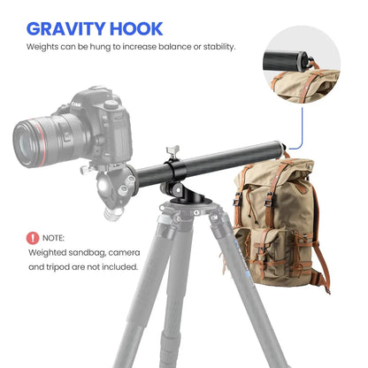WEYLLAN TZ8 | Brazo Extensor Universal de Trípode en Fibra de Carbono 2 en 1, Columna Central y Brazo Horizontal 40cmWEYLLAN Universal Tripod Extension Arm Carbon Fiber Detachable Extender Horizontal Centre Column for Tripod 40cm Pole Arm Rod
