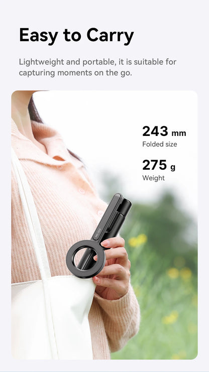 Ulanzi MG-003 Pro | Palo Selfie Trípode Magnético Extensible 1.36 m con Control Remoto Bluetooth para iPhone y Smartphones