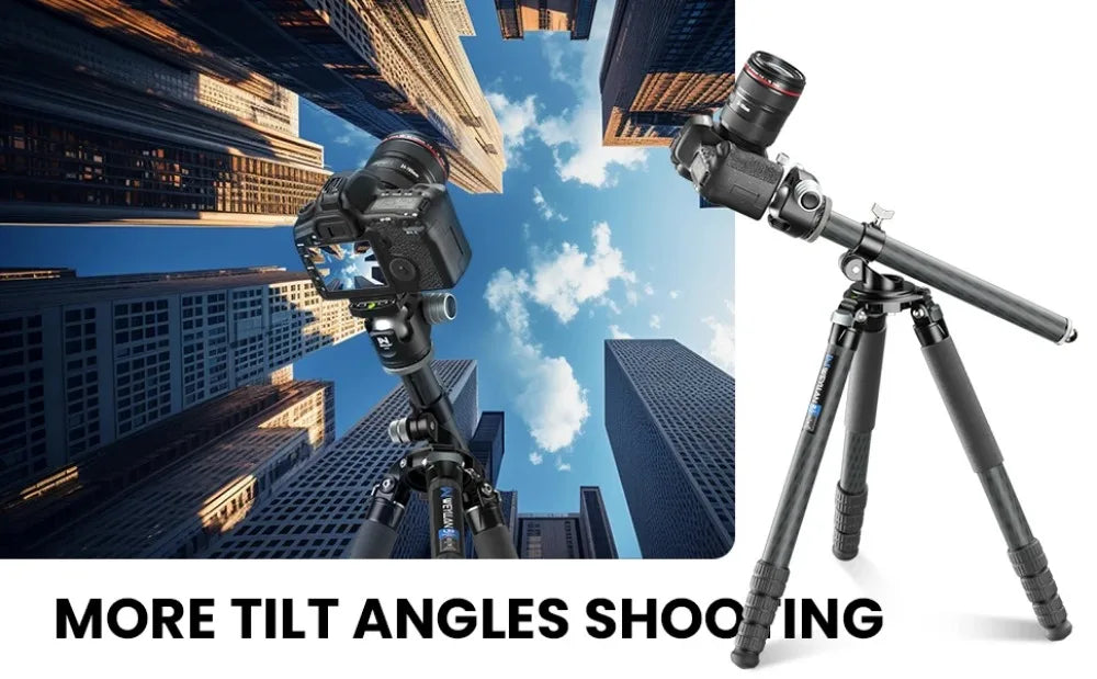 WEYLLAN TZ8 | Brazo Extensor Universal de Trípode en Fibra de Carbono 2 en 1, Columna Central y Brazo Horizontal 40cmWEYLLAN Universal Tripod Extension Arm Carbon Fiber Detachable Extender Horizontal Centre Column for Tripod 40cm Pole Arm Rod