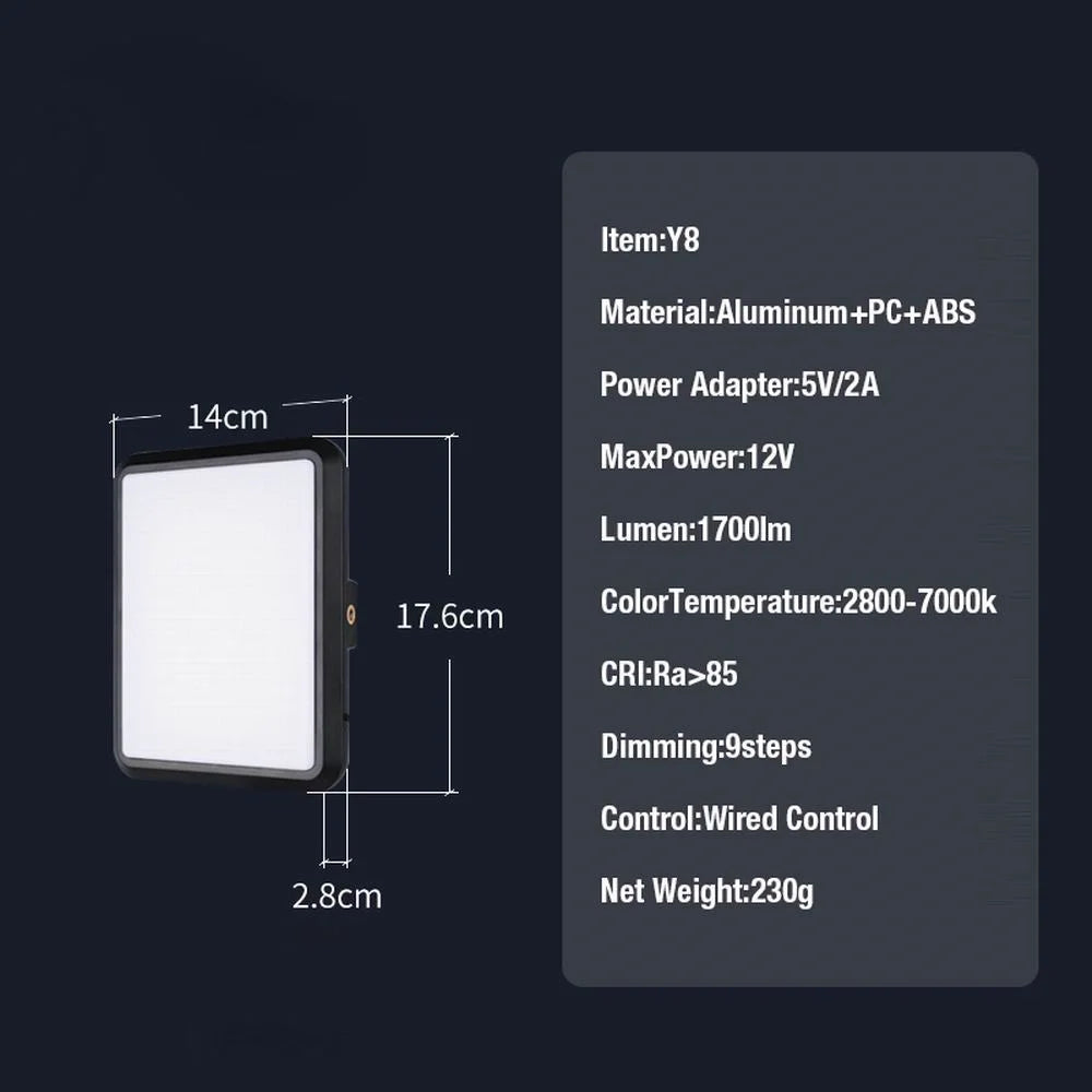 VRIG Panel de Luz LED 352 Leds | Luz de Estudio Regulable 2800K-7000K con Trípode para Fotografía y Streaming