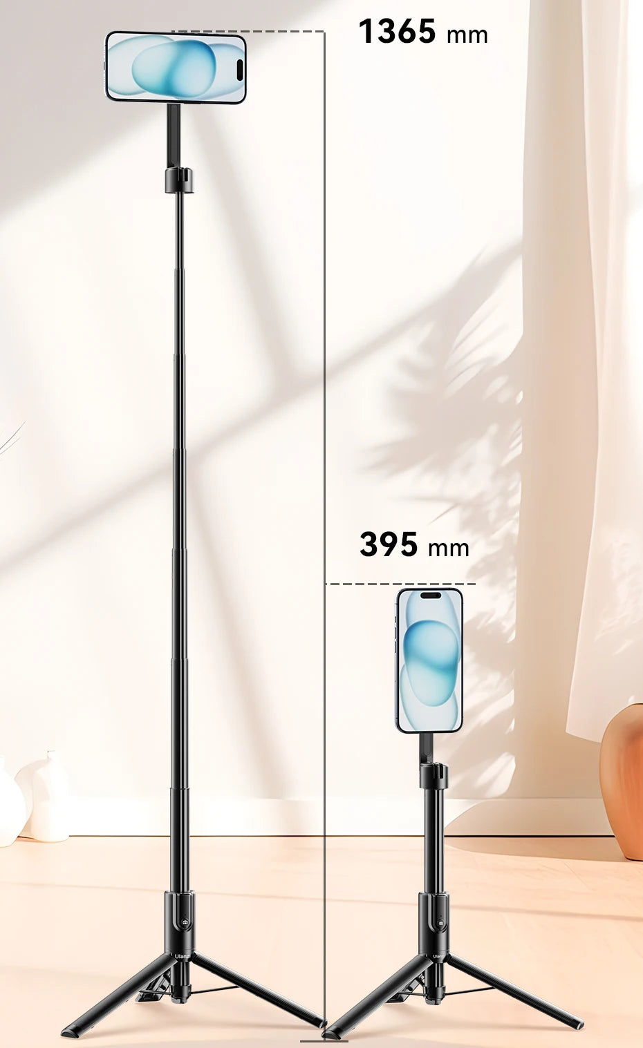 Ulanzi MG-003 Pro | Palo Selfie Trípode Magnético Extensible 1.36 m con Control Remoto Bluetooth para iPhone y Smartphones