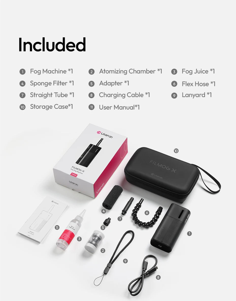 Ulanzi FM02 | Máquina de Humo Portátil Recargable con 3 Modos de Niebla para Fotografía y Video