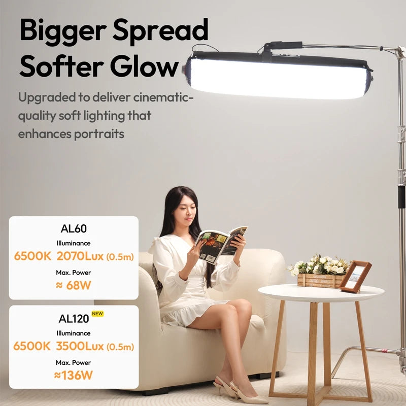 Ulanzi AL60/AL120 | Luz LED Inflable Portátil Bi-Color 2700K-6500K con Control por APP y Asa de Transporte