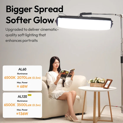 Ulanzi AL60/AL120 | Luz LED Inflable Portátil Bi-Color 2700K-6500K con Control por APP y Asa de Transporte