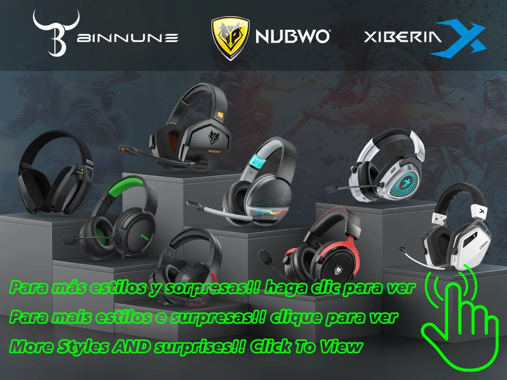 BINNUNE BW06 2.4GHz Wireless Gaming Headset with Mic for PS5 PS4 PC Mac Playstation Bluetooth Gaming headphone with Microphone