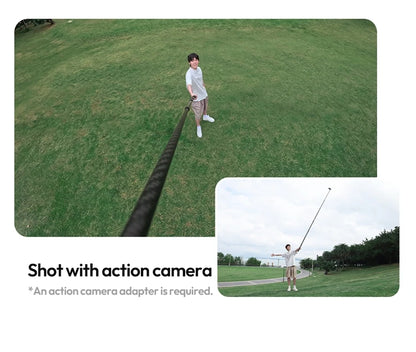 Ulanzi VL02 | Palo Selfie Trípode Extensible 2.7M e Invisible para Smartphones, GoPro e Insta360