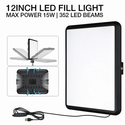 VRIG Panel de Luz LED 352 Leds | Luz de Estudio Regulable 2800K-7000K con Trípode para Fotografía y Streaming
