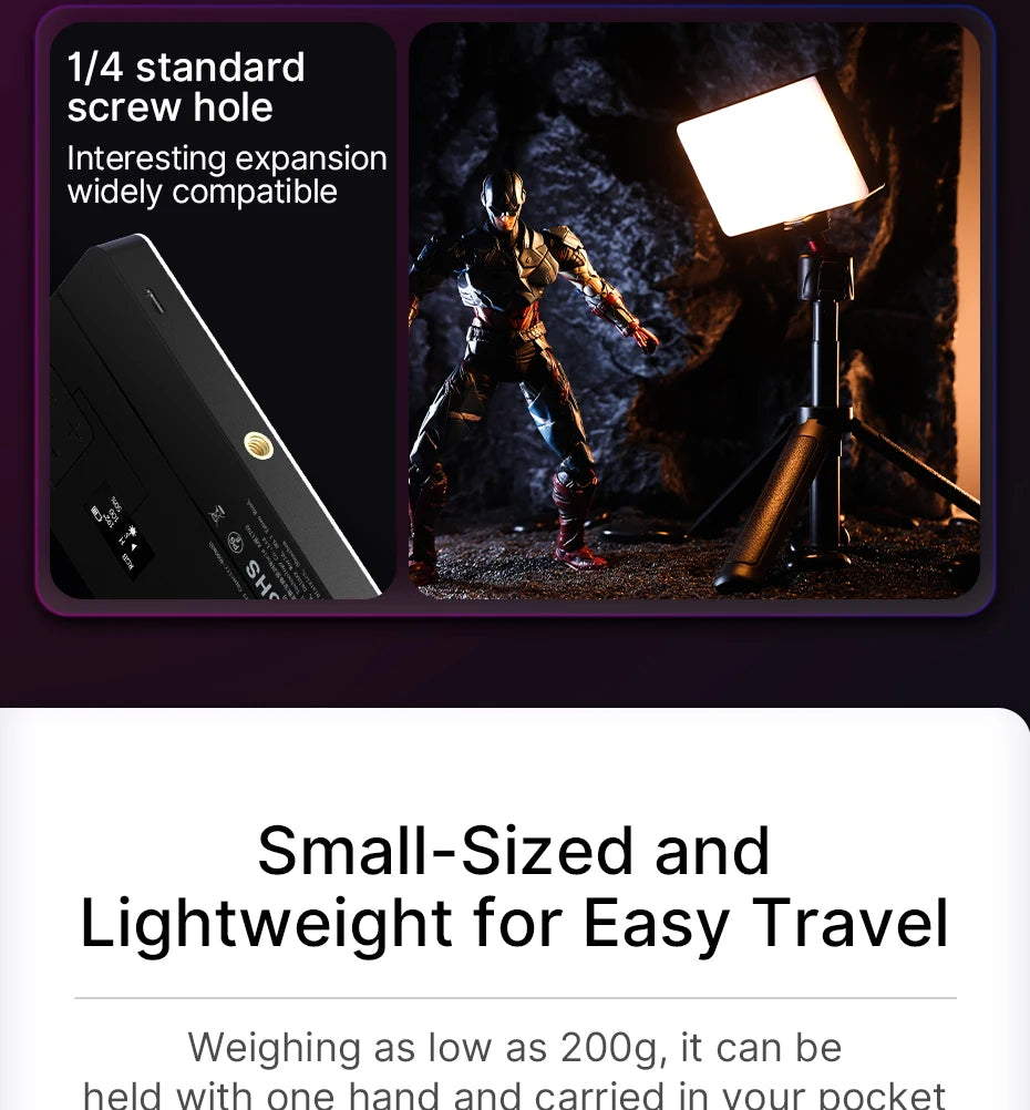 Ulanzi LT002 | Luz de Relleno LED RGB de 7” con Panel Full Color 2500K-8500K CRI 95+