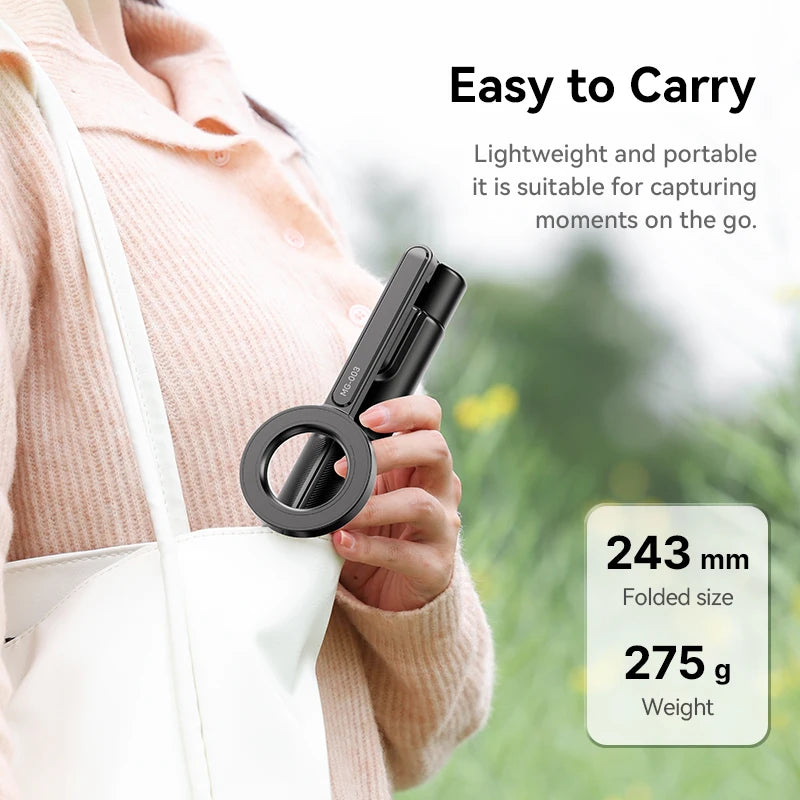 Ulanzi MG-003 Pro | Palo Selfie Trípode Magnético Extensible 1.36 m con Control Remoto Bluetooth para iPhone y Smartphones