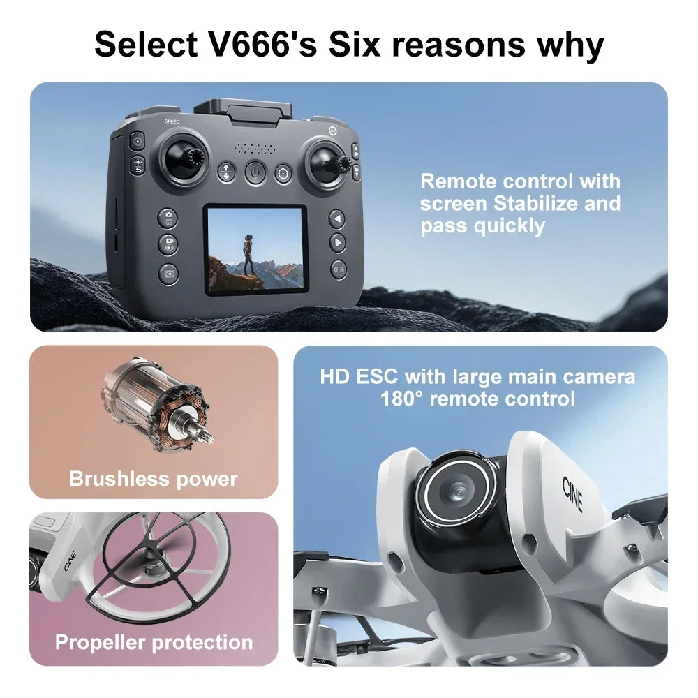 Xiaomi Mijia V666 Mini 5G Drone WiFi Professional Aerial 8k Dual Camera Intelligent obstacle avoidance Brushless Quadcopter Toy