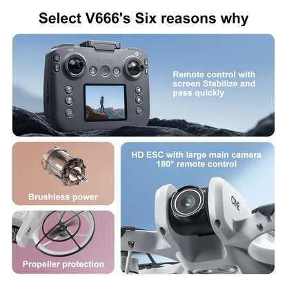 Xiaomi Mijia V666 Mini 5G Drone WiFi Professional Aerial 8k Dual Camera Intelligent obstacle avoidance Brushless Quadcopter Toy