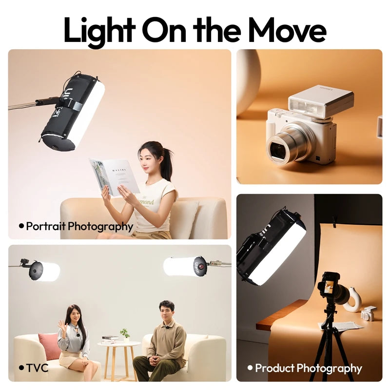 Ulanzi AL60/AL120 | Luz LED Inflable Portátil Bi-Color 2700K-6500K con Control por APP y Asa de Transporte