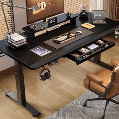 Solid wood electric lifting table with drawers computer table home gaming desk table workbench office desks and workstations