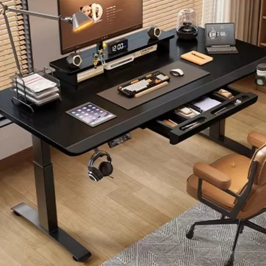 Solid wood electric lifting table with drawers computer table home gaming desk table workbench office desks and workstations