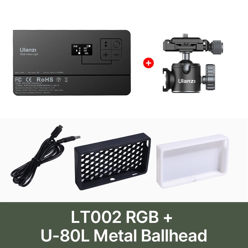 Ulanzi LT002 | Luz de Relleno LED RGB de 7” con Panel Full Color 2500K-8500K CRI 95+