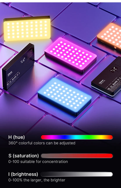 Ulanzi LT002 | Luz de Relleno LED RGB de 7” con Panel Full Color 2500K-8500K CRI 95+
