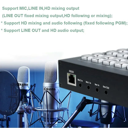 Mezclador de Video HDMI 4 Canales | Switcher Profesional 1080p60 con Captura USB-C y Audio para Streaming en Vivo