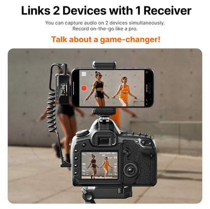 Saramonic Air Wireless Lavalier Microphone Noise Cancelling Lapel Mic for iPhone 15/16 Android Smartphone Camera Vlog Youtube