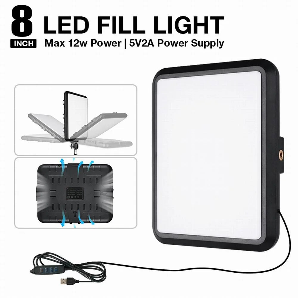 VRIG Panel de Luz LED 352 Leds | Luz de Estudio Regulable 2800K-7000K con Trípode para Fotografía y Streaming