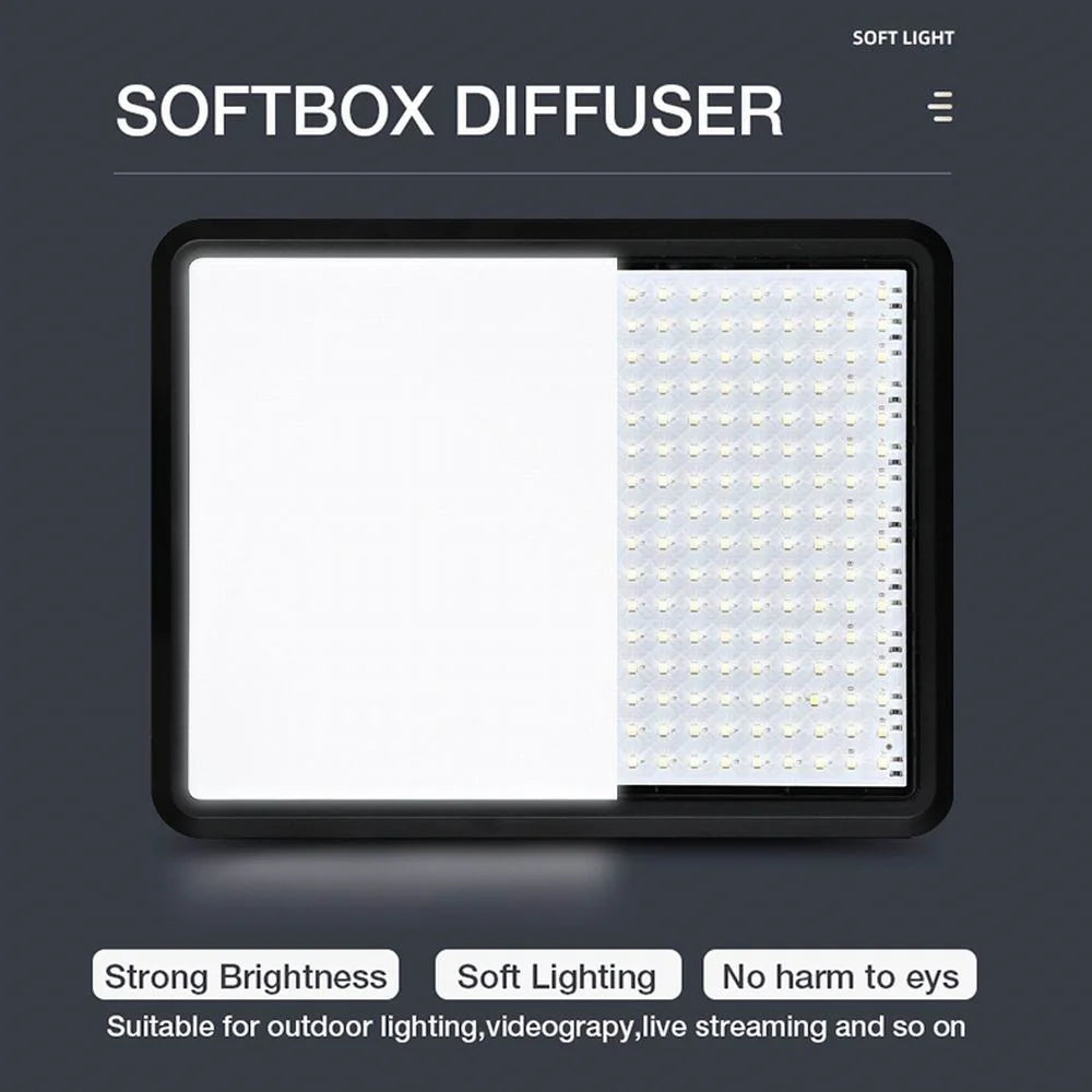 VRIG Panel de Luz LED 352 Leds | Luz de Estudio Regulable 2800K-7000K con Trípode para Fotografía y Streaming