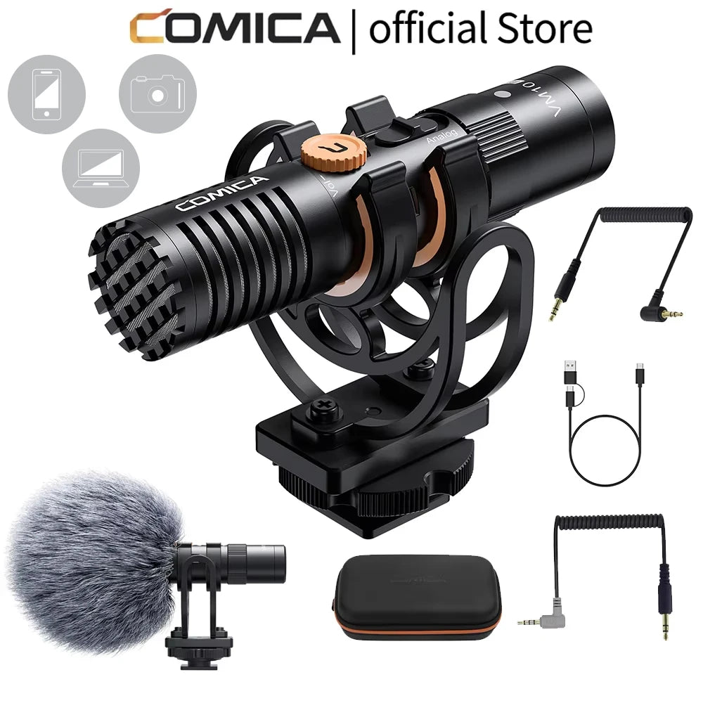 COMICA VM10 PRO – Micrófono Shotgun Cardioide On-Camera para Smartphones, Cámaras y GoPro