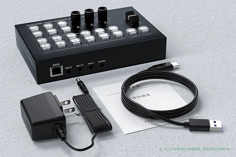 Mezclador de Video HDMI 4 Canales | Switcher Profesional 1080p60 con Captura USB-C y Audio para Streaming en Vivo