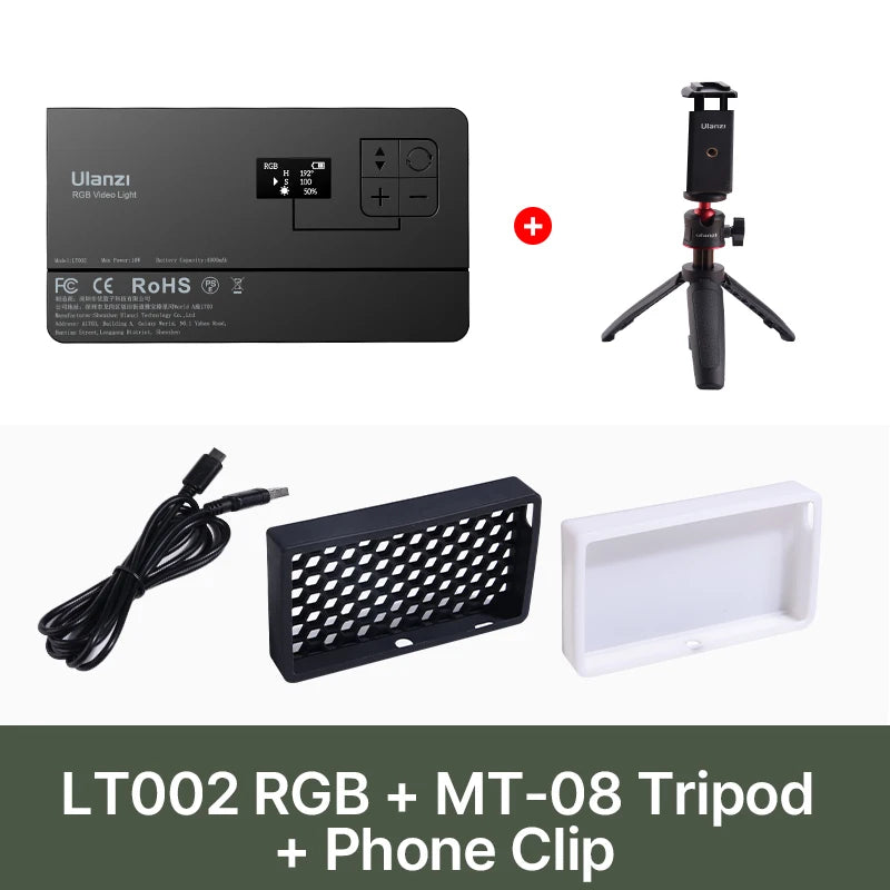 Ulanzi LT002 | Luz de Relleno LED RGB de 7” con Panel Full Color 2500K-8500K CRI 95+