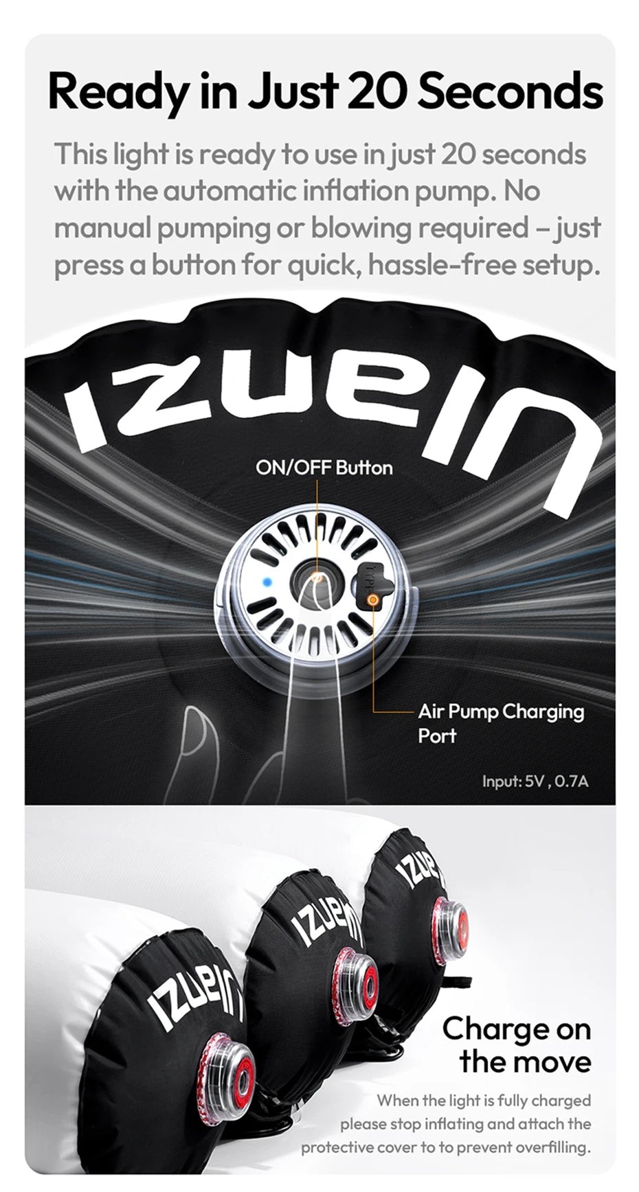 Ulanzi AL60/AL120 | Luz LED Inflable Portátil Bi-Color 2700K-6500K con Control por APP y Asa de Transporte