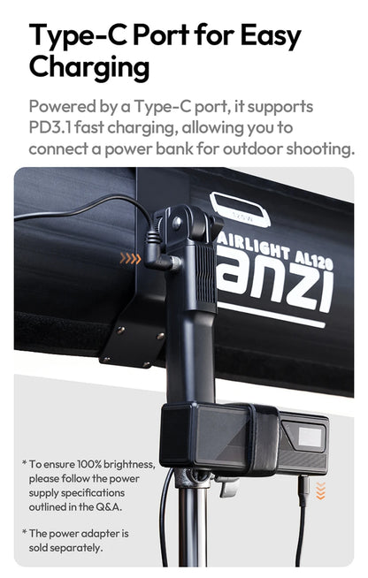 Ulanzi AL60/AL120 | Luz LED Inflable Portátil Bi-Color 2700K-6500K con Control por APP y Asa de Transporte