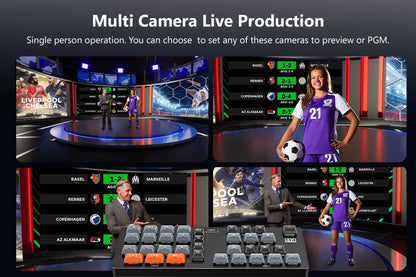 WL100 4k Video Switcher for Live Streaming Equipment Card Mixer Equipments Photo Studio Camera Video Production 4 HDMI-compatibe