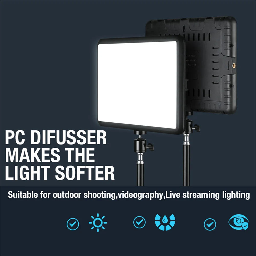 VRIG Panel de Luz LED 352 Leds | Luz de Estudio Regulable 2800K-7000K con Trípode para Fotografía y Streaming