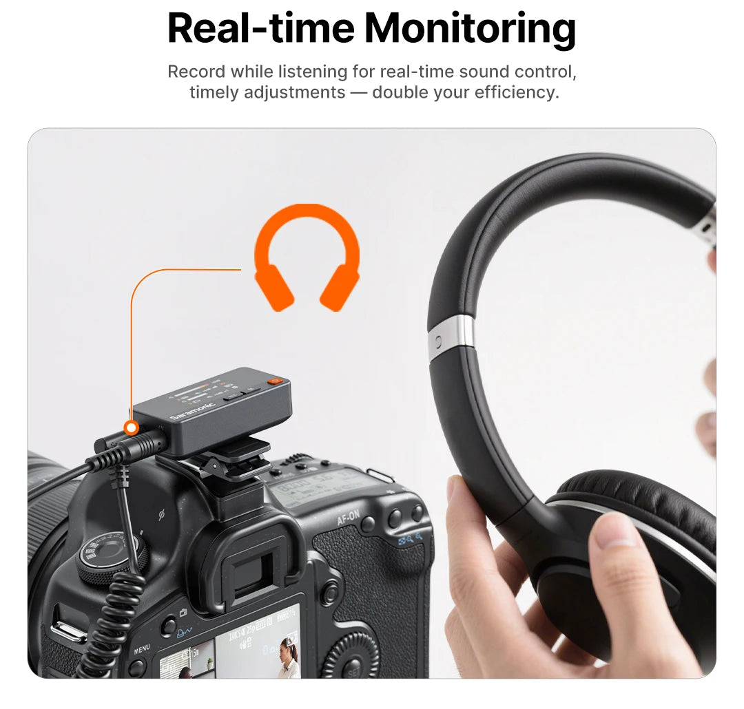 Saramonic Air Wireless Lavalier Microphone Noise Cancelling Lapel Mic for iPhone 15/16 Android Smartphone Camera Vlog Youtube