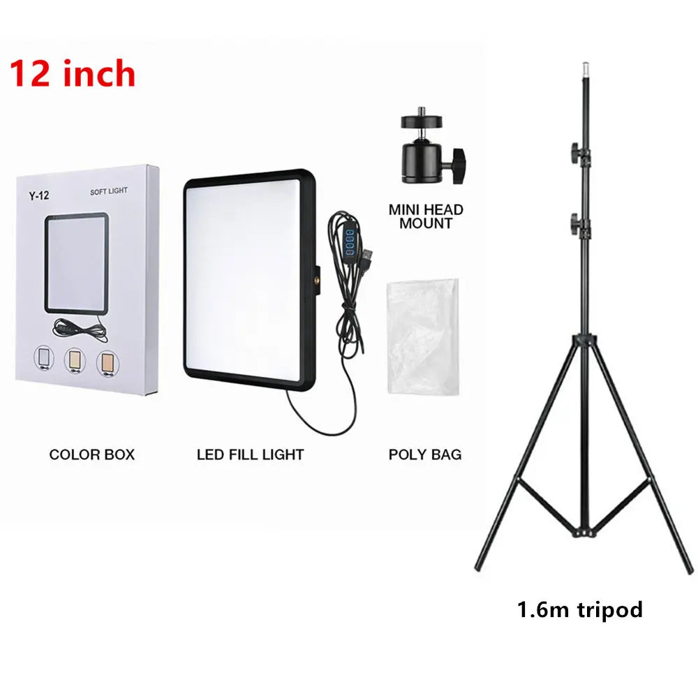 VRIG Panel de Luz LED 352 Leds | Luz de Estudio Regulable 2800K-7000K con Trípode para Fotografía y Streaming