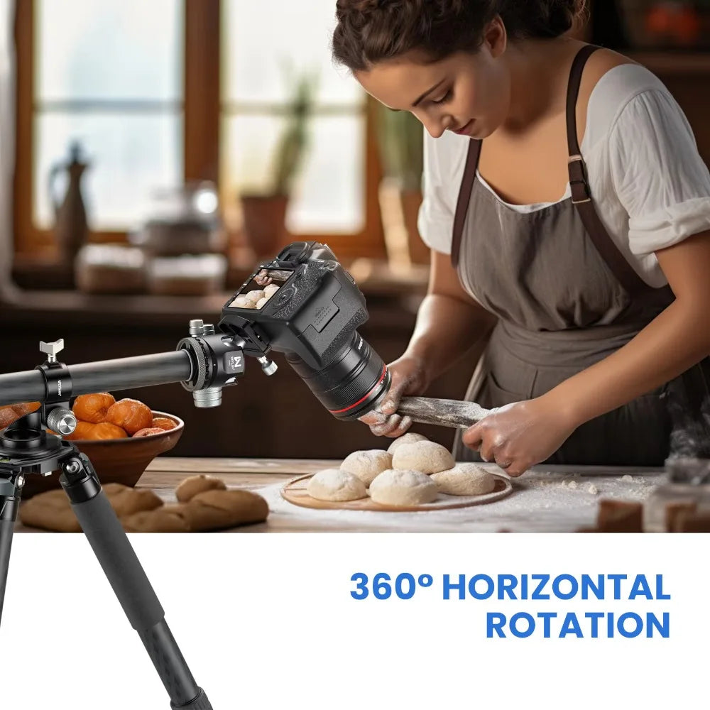 WEYLLAN TZ8 | Brazo Extensor Universal de Trípode en Fibra de Carbono 2 en 1, Columna Central y Brazo Horizontal 40cmWEYLLAN Universal Tripod Extension Arm Carbon Fiber Detachable Extender Horizontal Centre Column for Tripod 40cm Pole Arm Rod