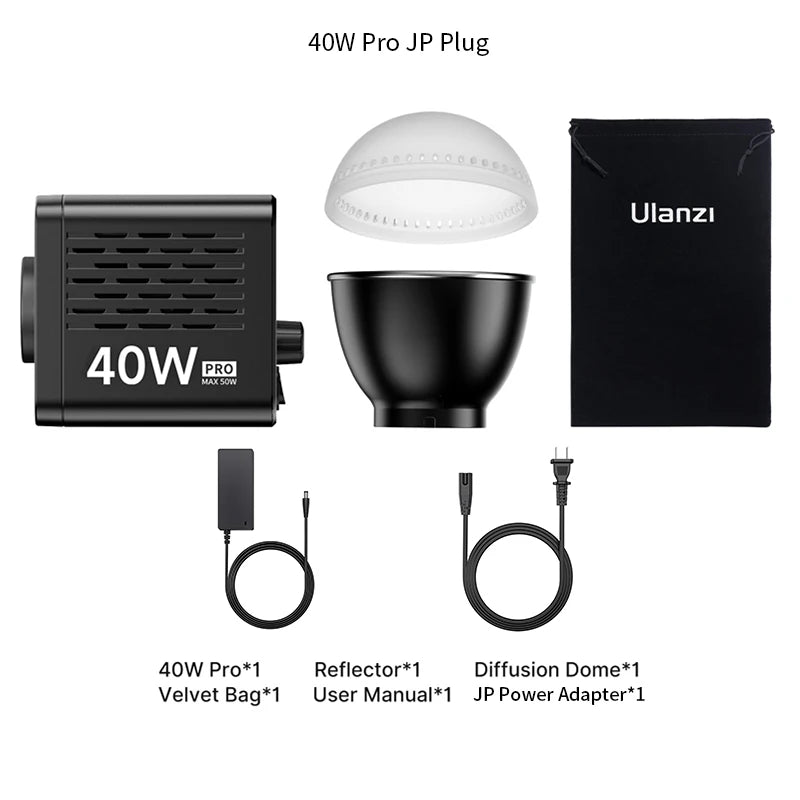 Ulanzi L023 40W Pro | Luz de Video COB Bi-Color 2500K-6500K con Montura Mini Bowens y Batería 3400mAh