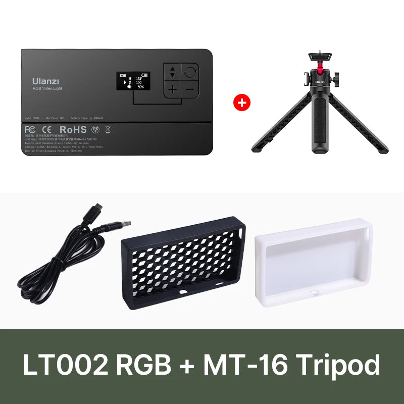 Ulanzi LT002 | Luz de Relleno LED RGB de 7” con Panel Full Color 2500K-8500K CRI 95+