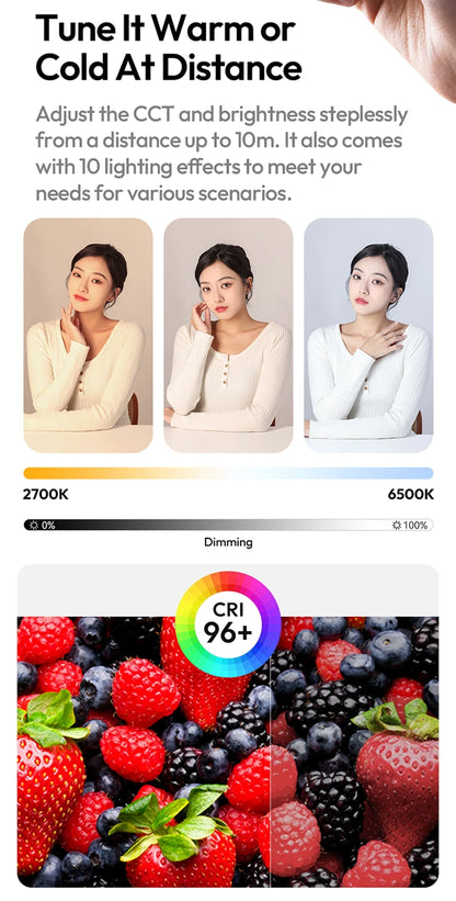 Ulanzi AL60/AL120 | Luz LED Inflable Portátil Bi-Color 2700K-6500K con Control por APP y Asa de Transporte