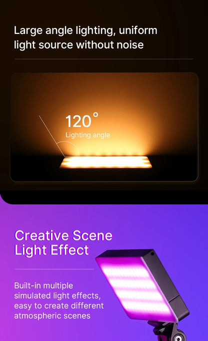 Ulanzi LT002 | Luz de Relleno LED RGB de 7” con Panel Full Color 2500K-8500K CRI 95+