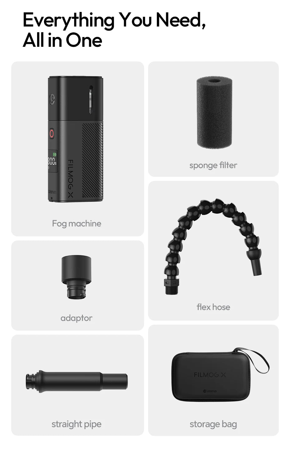 Ulanzi FM02 | Máquina de Humo Portátil Recargable con 3 Modos de Niebla para Fotografía y Video