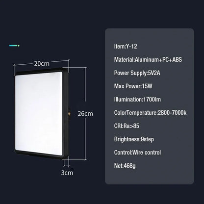 VRIG Panel de Luz LED 352 Leds | Luz de Estudio Regulable 2800K-7000K con Trípode para Fotografía y Streaming