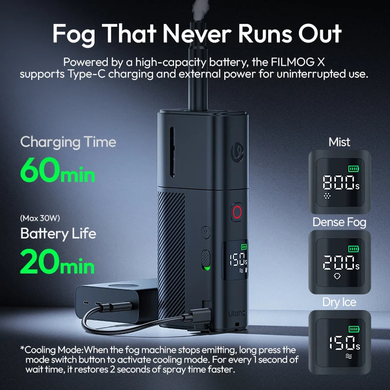 Ulanzi FM02 | Máquina de Humo Portátil Recargable con 3 Modos de Niebla para Fotografía y Video