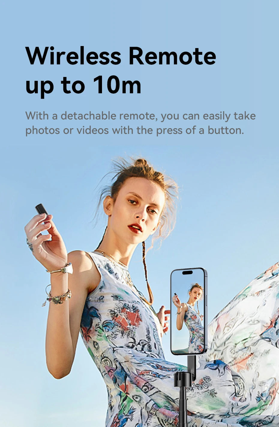 Ulanzi MG-003 Pro | Palo Selfie Trípode Magnético Extensible 1.36 m con Control Remoto Bluetooth para iPhone y Smartphones